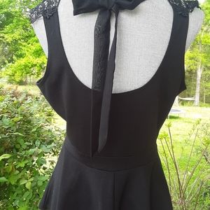 Black Lace Peplum Top